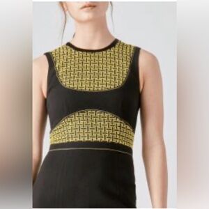 Judith and Charles Yellow & Blk Manuela Sheath Dress SZ 6
